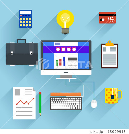 Financier workplace flat design concept 13099913