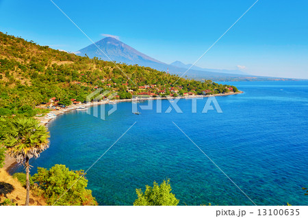 View of Agung volcano from Amed village, Bali 13100635