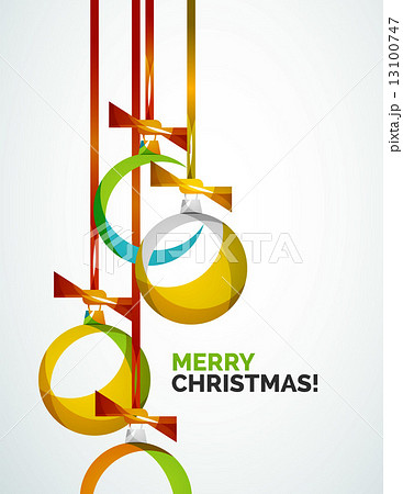 Merry Christmas modern card - abstract baubles Merry Christmas modern card - abstract baubles 13100747