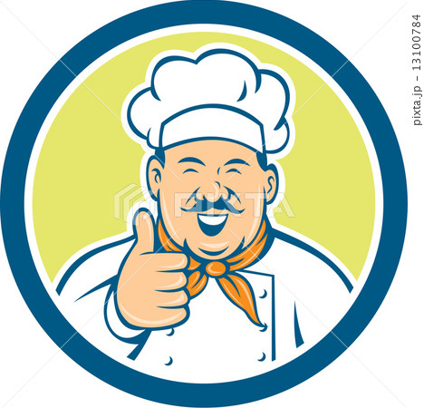 Chef Cook Happy Thumbs Up Circle Retro 13100784