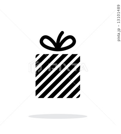 Gift box icon on white background. 13101489