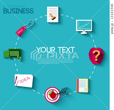 Business flat infographic template with text fields. Vector Illu 13101506