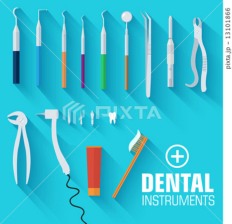 flat dental instruments set design concept background. Vector il 13101866