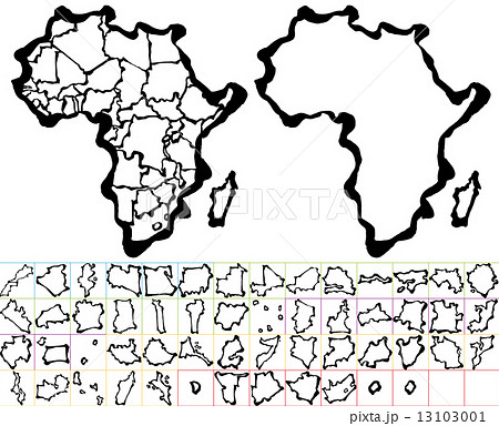 アフリカ　筆で書いた地図