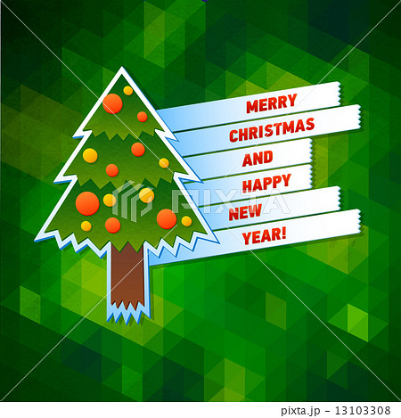 Christmas tree Greeting Card. Creative Merry Christmas 13103308