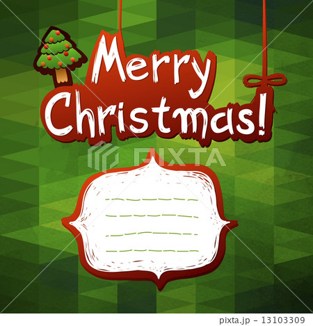 Christmas card. label for text and beautiful hand painted signat Christmas card. label for text and beautiful hand painted signat 13103309
