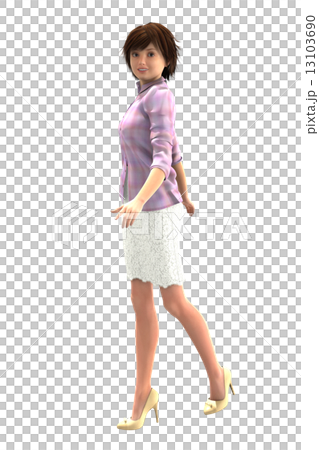 色んな表情の女性シリーズ ピンクのシャツの女性 色んな表情の女性シリーズ ピンクのシャツの女性 13103690