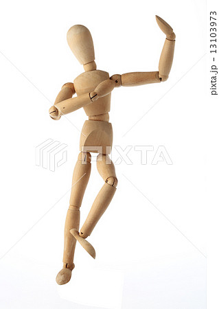 mannequin old wooden dummy dancing thai style isolated on white 13103973