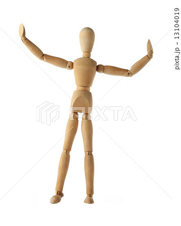 mannequin old wooden dummy similar referee boxing sports isolated on white 13104019