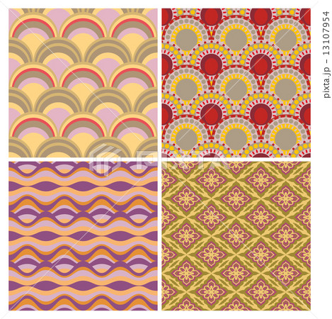 set of seamless ethnic background 13107954