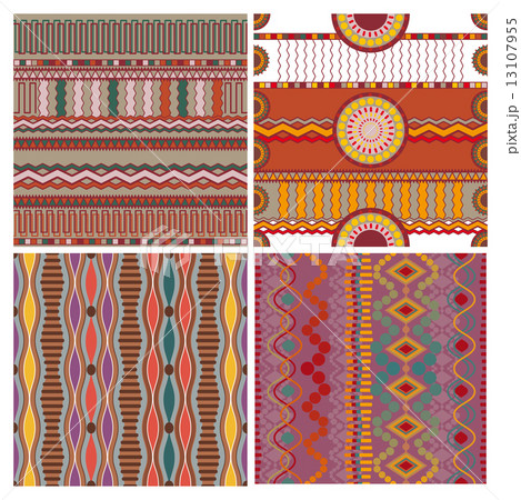 set of seamless ethnic background 13107955