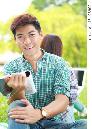 Young, student, lifestyle, eduaction, casual, handsome, man, youth, outdoor, studying, information Young, student, lifestyle, eduaction, casual, handsome, man, youth, outdoor, studying, information 13108906