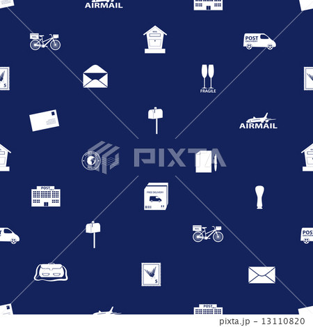 post and mail seamless blue and white pattern eps10 13110820