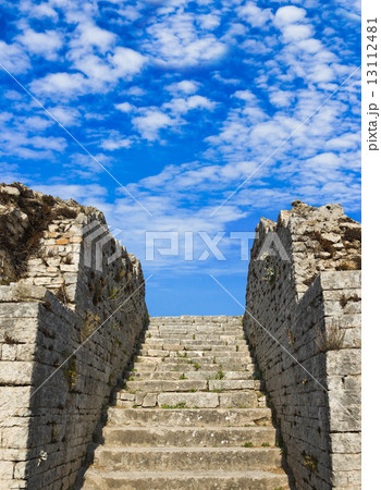 Old stairs and sky 13112481
