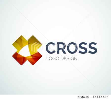 Cross logo design made of color pieces 13113387