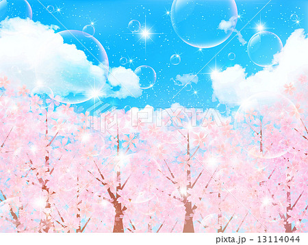 桜 空 背景のイラスト素材