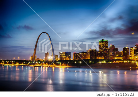 City of St. Louis skyline. Image of St. Louis downtown with Gate City of St. Louis skyline. Image of St. Louis downtown with Gate 13115522