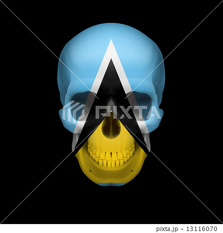 Saint Lucian flag skull Saint Lucian flag skull 13116070