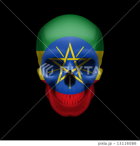 Ethiopian flag skull 13116086