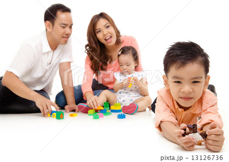 Asian Family on White Background Asian Family on White Background 13126736