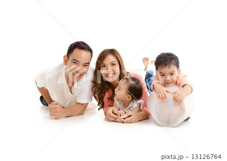 Asian Family on White Background Asian Family on White Background 13126764
