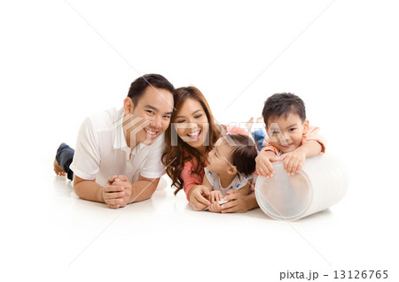 Asian Family on White Background Asian Family on White Background 13126765