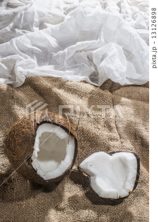 Coconut on burlap Coconut on burlap 13126898