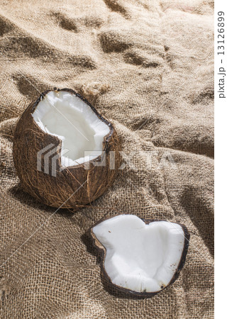 Coconut on burlap Coconut on burlap 13126899