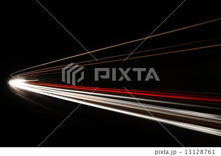 Car light trails in the tunnel. 13128761