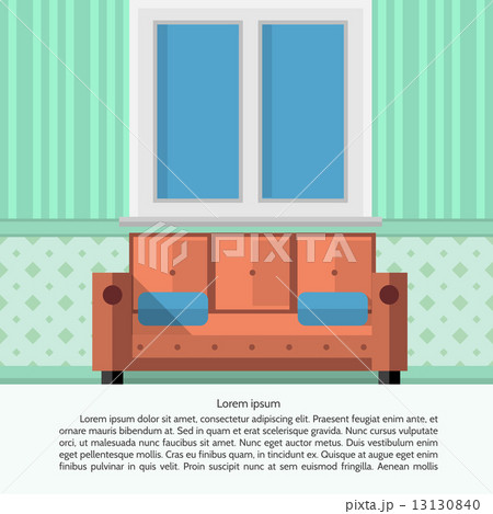Flat vector illustration of living room interior Flat vector illustration of living room interior 13130840