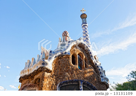 Views from the Parc Guell designed by Antoni Gaudi, Barcelona, Spain. 13131109