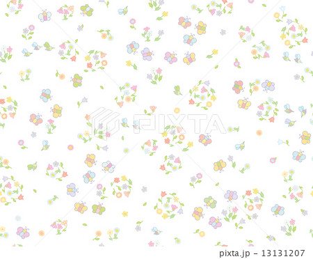 Vector seamless cute pattern flowers and insects. 13131207