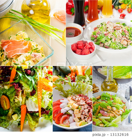 salad collage composition nested on frame 13132616