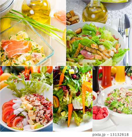 salad collage composition nested on frame 13132618