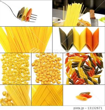 various type of Italian pasta collage various type of Italian pasta collage 13132671