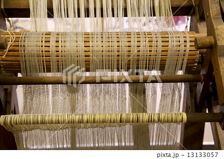 Old silk machines in Chinese factory, Beijing, China 13133057