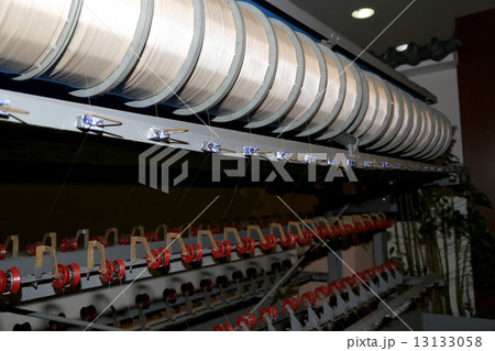 Old silk machines in Chinese factory, Beijing, China 13133058