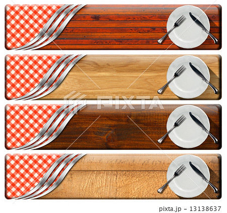 Set of Kitchen Banners with Plates 13138637