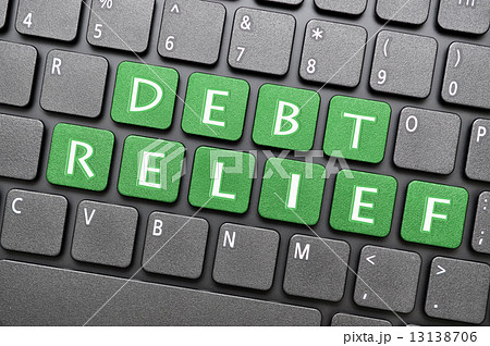 Debt relief on keyboard 13138706