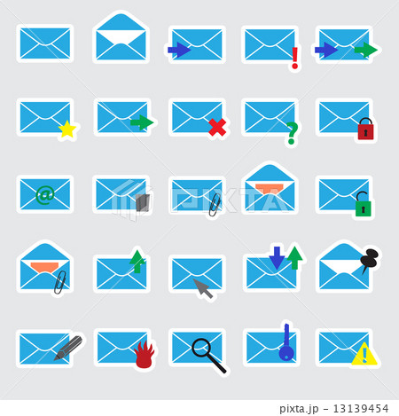 computer mail blue stickers eps10 13139454