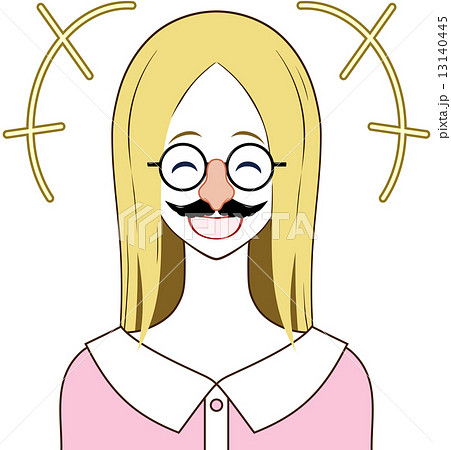 女性　鼻眼鏡　笑顔 13140445