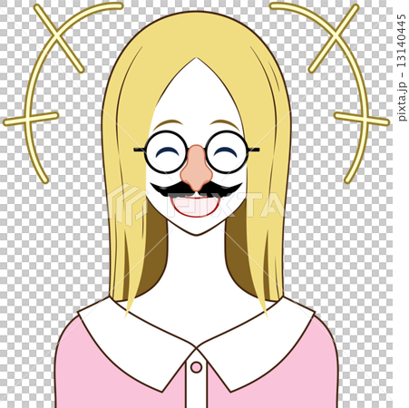 女性　鼻眼鏡　笑顔 13140445