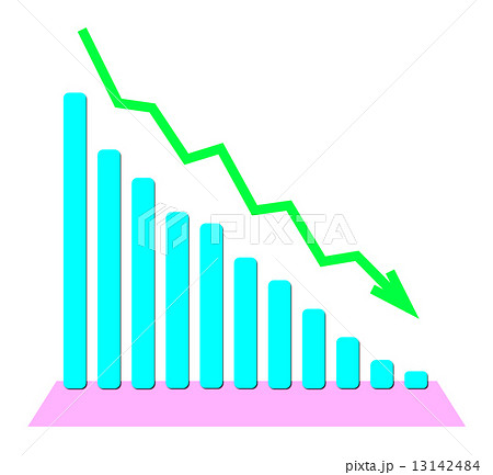 下がるグラフのイラスト素材