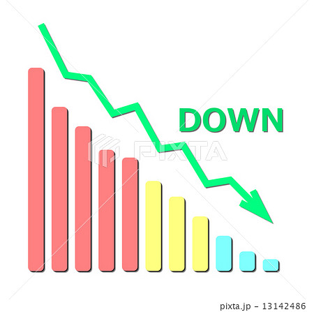 下がるグラフのイラスト素材