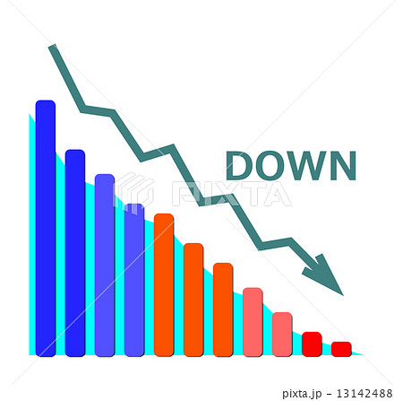 下がるグラフのイラスト素材