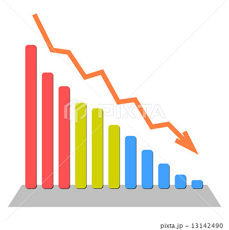 下がるグラフ 下がるグラフ 13142490