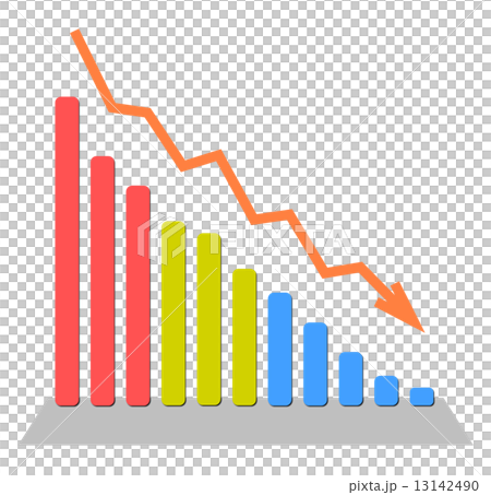 下がるグラフ 下がるグラフ 13142490