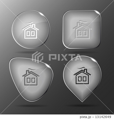Home. Glass buttons. Vector illustration. Home. Glass buttons. Vector illustration. 13142649