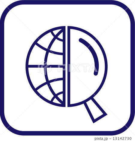Vector globe and magnifying glass icon 13142730
