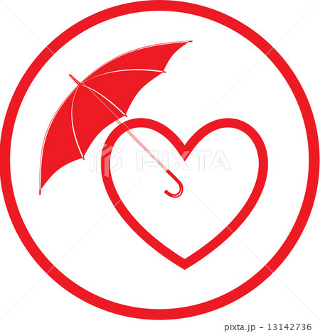 Vector heart and umbrella icon 13142736